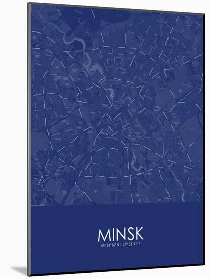 Minsk, Belarus Blue Map-null-Mounted Poster