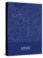 Minsk, Belarus Blue Map-null-Stretched Canvas