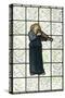 Minstral on Stained Glass Window-William Morris-Stretched Canvas