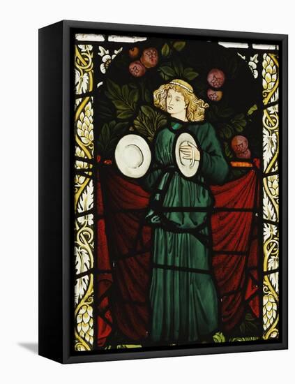 Minstrel Angel with Cymbals, for the East Window of St. John's Church, Dalton Yorkshire-William Morris-Framed Stretched Canvas