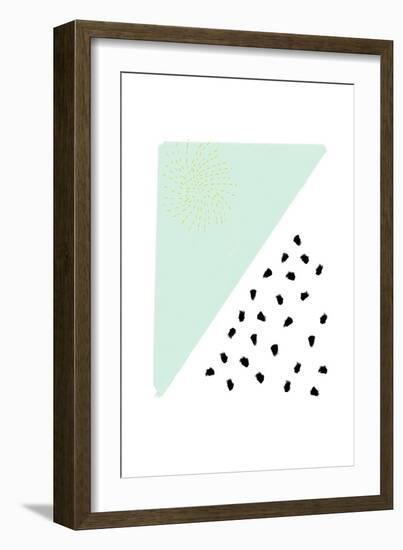 Mint and Gold Abstract-Leah Straatsma-Framed Art Print