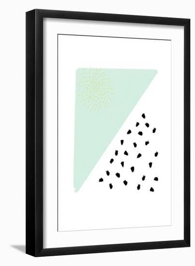 Mint and Gold Abstract-Leah Straatsma-Framed Art Print