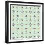 Mint Evil Eyes Pattern-Cat Coquillette-Framed Giclee Print