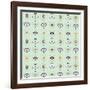 Mint Evil Eyes Pattern-Cat Coquillette-Framed Giclee Print