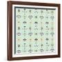Mint Evil Eyes Pattern-Cat Coquillette-Framed Giclee Print