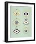 Mint Evil Eyes-Cat Coquillette-Framed Giclee Print