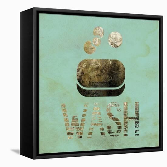 Mint Glitz Bath 1-Melody Hogan-Framed Stretched Canvas