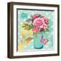 Mint Mason Jar Bouquet-null-Framed Art Print