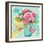 Mint Mason Jar Bouquet-null-Framed Art Print