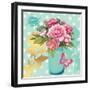 Mint Mason Jar Bouquet-null-Framed Art Print