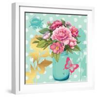 Mint Mason Jar Bouquet-null-Framed Art Print