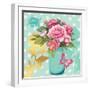 Mint Mason Jar Bouquet-null-Framed Art Print