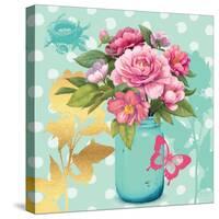 Mint Mason Jar Bouquet-null-Stretched Canvas