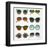 Mint Tan Sunglasses-Cat Coquillette-Framed Art Print