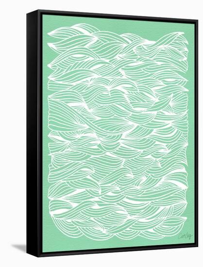 Mint Waves-Cat Coquillette-Framed Stretched Canvas