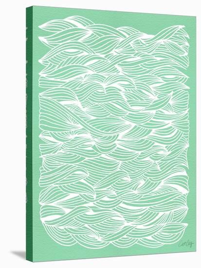 Mint Waves-Cat Coquillette-Stretched Canvas