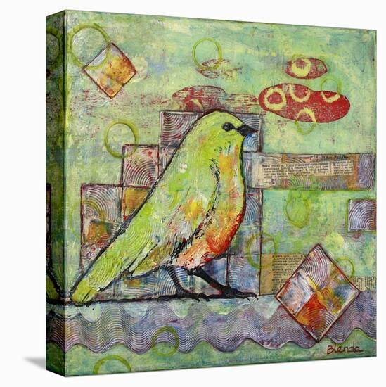 Minty Green Bird-Blenda Tyvoll-Stretched Canvas