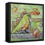 Minty Green Bird-Blenda Tyvoll-Framed Stretched Canvas