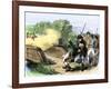 Minuteman Isaac Davis Killed Holding British Redcoats at North Bridge, Battle of Concord, c.1775-null-Framed Giclee Print