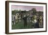 Minutemen Assembling on Cambridge Common the Night Before the Battle of Bunker Hill, c.1775-null-Framed Giclee Print