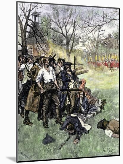 Minutemen at Lexington Green, April 1775-null-Mounted Giclee Print