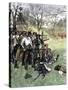 Minutemen at Lexington Green, April 1775-null-Stretched Canvas