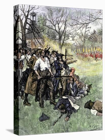 Minutemen at Lexington Green, April 1775-null-Stretched Canvas