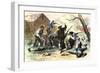 Minutemen at the Battle of Lexington, Starting the American Revolutionary War, c.1775-null-Framed Giclee Print