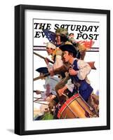 "Minutemen," Saturday Evening Post Cover, June 13, 1936-Maurice Bower-Framed Giclee Print