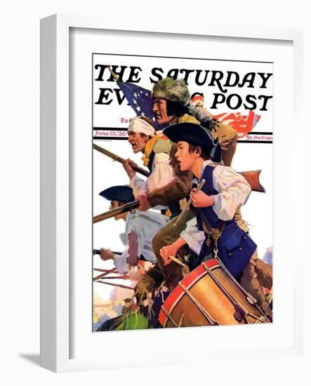 "Minutemen," Saturday Evening Post Cover, June 13, 1936-Maurice Bower-Framed Giclee Print