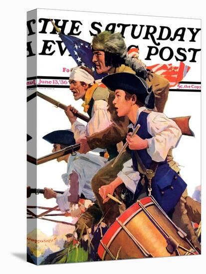 "Minutemen," Saturday Evening Post Cover, June 13, 1936-Maurice Bower-Stretched Canvas