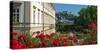 Mirabell Gardens against Fortress Hohensalzburg, Salzburg, Austria, Europe-Hans-Peter Merten-Stretched Canvas