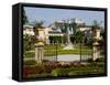 Mirabell Gardens and Schloss Hohensalzburg, Salzburg, Austria-Charles Bowman-Framed Stretched Canvas