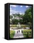 Mirabell Gardens and the Old City, Unesco World Heritage Site, Salzburg, Austria-Gavin Hellier-Framed Stretched Canvas