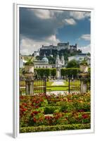 Mirabell gardens with Cathedral and Hohensalzburg castle in the background, Salzburg, Austria-Stefano Politi Markovina-Framed Premium Photographic Print