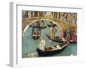 Miracle of Cross at Bridge of San Lorenzo-Gentile Bellini-Framed Giclee Print