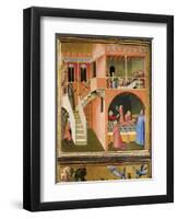 Miracle of St. Nicholas Reviving Boy Posed by Demon-Ambrogio Lorenzetti-Framed Giclee Print