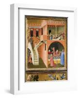 Miracle of St. Nicholas Reviving Boy Posed by Demon-Ambrogio Lorenzetti-Framed Giclee Print