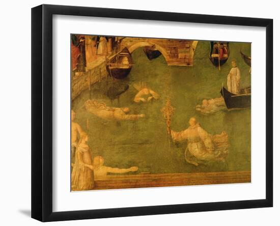 Miracle of the Cross at the Bridge of S. Lorenzo, Detail of Monks Swimming, 1500 (Tempera on Canvas-Gentile Bellini-Framed Giclee Print