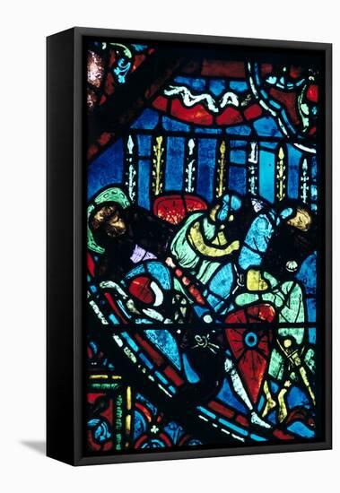 Miracle of the Flowering Lances, Stained Glass, Chartres Cathedral, France, C1225-null-Framed Stretched Canvas