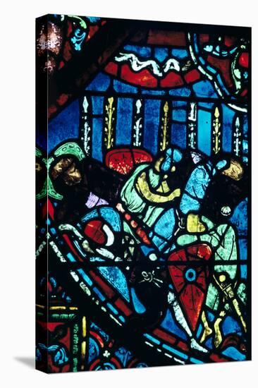 Miracle of the Flowering Lances, Stained Glass, Chartres Cathedral, France, C1225-null-Stretched Canvas