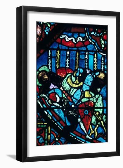 Miracle of the Flowering Lances, Stained Glass, Chartres Cathedral, France, C1225-null-Framed Photographic Print