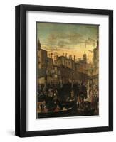 Miracle of the Relic of the True Cross at the Rialto Bridge Or the Healing of the Possessed Man-Vittore Carpaccio-Framed Premium Giclee Print