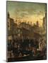 Miracle of the Relic of the True Cross at the Rialto Bridge Or the Healing of the Possessed Man-Vittore Carpaccio-Mounted Premium Giclee Print