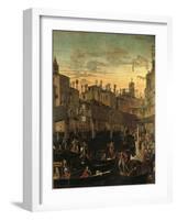 Miracle of the Relic of the True Cross at the Rialto Bridge Or the Healing of the Possessed Man-Vittore Carpaccio-Framed Giclee Print