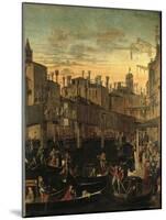 Miracle of the Relic of the True Cross at the Rialto Bridge Or the Healing of the Possessed Man-Vittore Carpaccio-Mounted Giclee Print