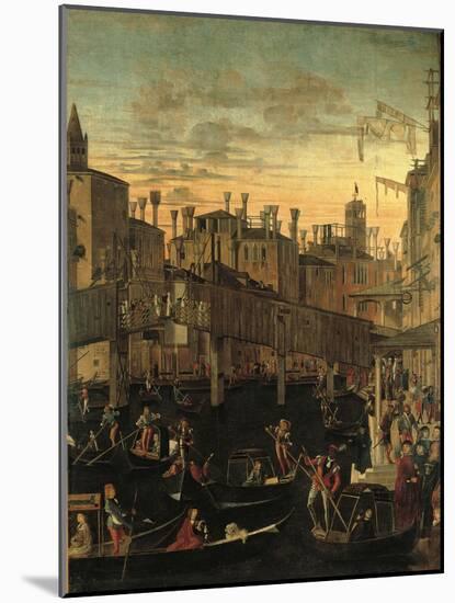 Miracle of the Relic of the True Cross at the Rialto Bridge Or the Healing of the Possessed Man-Vittore Carpaccio-Mounted Giclee Print