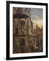 Miracle of the Relic of the True Cross at the Rialto Bridge or the Healing of the Possessed Man-Vittore Carpaccio-Framed Giclee Print