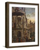 Miracle of the Relic of the True Cross at the Rialto Bridge or the Healing of the Possessed Man-Vittore Carpaccio-Framed Giclee Print