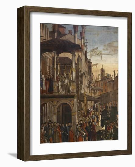 Miracle of the Relic of the True Cross at the Rialto Bridge or the Healing of the Possessed Man-Vittore Carpaccio-Framed Giclee Print